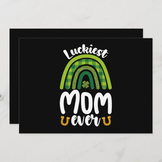 Gelukkigste mam ooit familie St Patrick's Day Kaart (Voorkant / Achterkant)