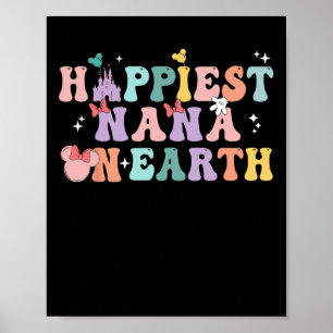 Gelukkigste Nana Op Aarde Groovy Mom Moederdag 1 Poster