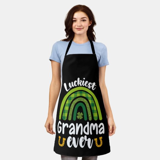 Gelukkigste oma ooit familie St Patrick's Day Schort (Gedragen)