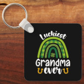Gelukkigste oma ooit familie St Patrick's Day Sleutelhanger (Voorkant)
