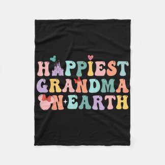 Gelukkigste oma op aarde Groovy Mom Moederdag Fleece Deken