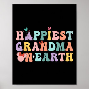 Gelukkigste oma op aarde Groovy Mom Moederdag Poster