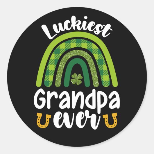 Gelukkigste opa ooit familie St Patrick's Day Ronde Sticker (Voorkant)