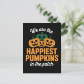 Gelukkigste Pompoenen in de Halloween Patch Briefkaart (Staand voorkant)