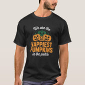 Gelukkigste Pompoenen in de Halloween Patch T-shirt (Voorkant)