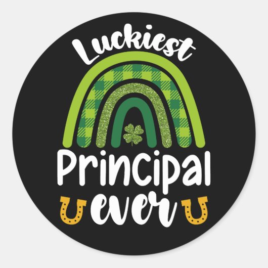 Gelukkigste schoolhoofd ooit St Patrick's Day Ronde Sticker (Voorkant)