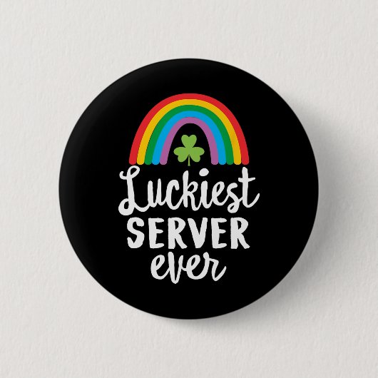 Gelukkigste server ooit St. Patrick Dag Shamrocks Ronde Button 5,7 Cm (Voorkant)