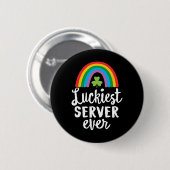 Gelukkigste server ooit St. Patrick Dag Shamrocks Ronde Button 5,7 Cm (Voorkant /achterkant)