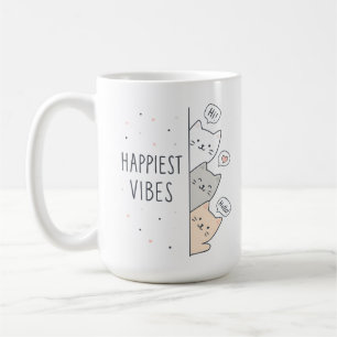 Gelukkigste Stemming Katten Schattig Esthetisch Koffiemok