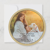 Gelukkigste van Feestdagen Deco Typografie Ronde F Feestdagenkaart (Achterkant)