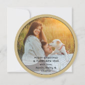 Gelukkigste van Feestdagen Deco Typografie Ronde F Feestdagenkaart (Achterkant)