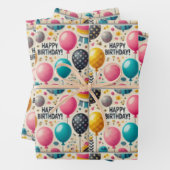 gelukkigste verjaardag inpakpapier vel (In situ)