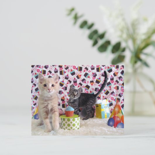 Gelukkigste Verjaardag - Kat Postkaart (Staand voorkant)