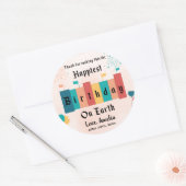 Gelukkigste verjaardag op aarde - Magische verjaar Ronde Sticker (Envelop)