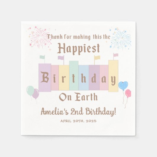Gelukkigste verjaardag op aarde - Magische verjaar Servet (Voorkant)