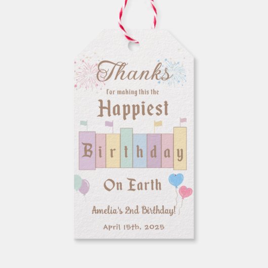 Gelukkigste verjaardag op aarde Magische verjaarda Cadeaulabel (Achterkant)