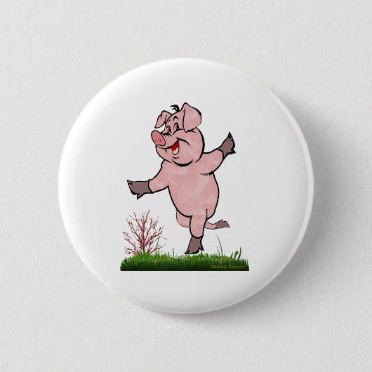 Gelukknop voor Varkens Ronde Button 5,7 Cm (Voorkant)