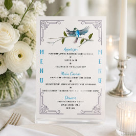 Geluks Blauwe Vogel 11 x 16 cm Menu