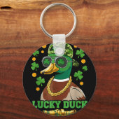 Geluks eend St. Patrick's Day wilde eend jager man Sleutelhanger (Voorkant)
