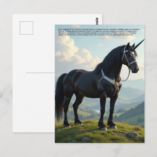Geluks Eenhoorn Briefkaart (Voorkant / Achterkant)