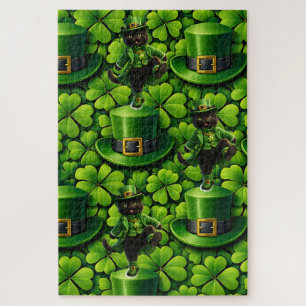 Geluks fee zwart kat legpuzzel Saint Pat