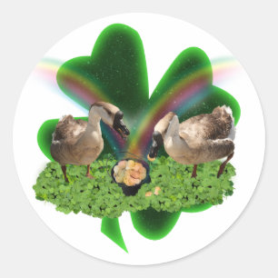 Geluks Ganzen St. Patrick's Dag Ronde Sticker