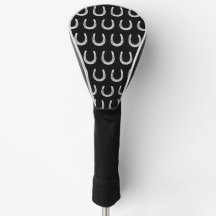 Geluks Hoefijzer Patroon Zwarte Golf Driver Hoes