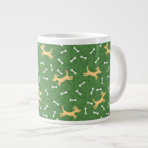 geluks honden met botten achtergrond grote koffiekop