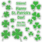 Geluks-Ierse Shamrocks Persoonlijk Sticker (Voorkant)