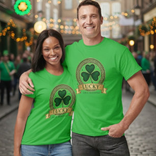 Geluks-Ierse Zegeningen Klaver Badge T-Shirt