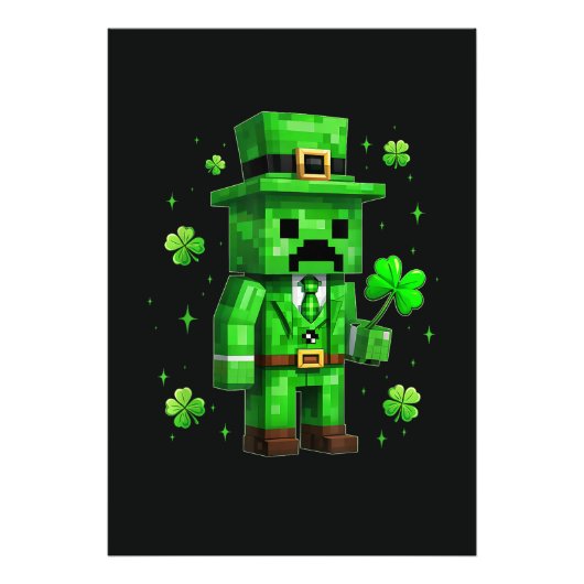 Geluks Kabouter Grappige St. Patrick's Dag Videosp Foto Afdruk (Voorkant)