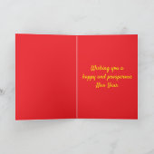 Geluks kat Oosters Nieuwjaar Aangepaste Kaart (Binnen)