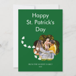 Geluks Klaver Vorm Foto St. Patrick's Dag Familie Feestdagenkaart