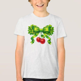 Geluks-klaverboog met Kersen Groen Design Tri-Blend Shirt