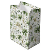 Geluks Klavertjes Lucky Shamrocks St. Patrick's Da Medium Cadeauzakje (Voorkant Gekanteld)