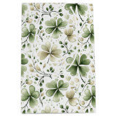 Geluks Klavertjes Lucky Shamrocks St. Patrick's Da Medium Cadeauzakje (Voorkant)