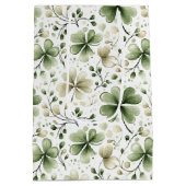 Geluks Klavertjes Lucky Shamrocks St. Patrick's Da Medium Cadeauzakje (Achterkant)