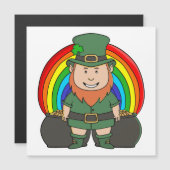 Geluks Leprechaun met Regenboog Pot met Goud (Voorkant / Achterkant)