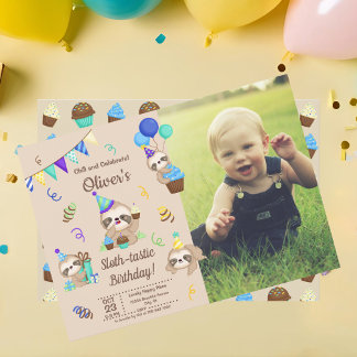 Geluks Luiaard Verjaardagsfeest Cupcakes & Cadeaus Kaart