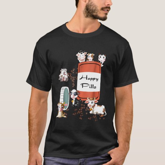 Geluks Pillen Koe T-shirt (Voorkant)