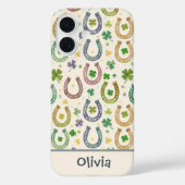 Geluks Westerse Charme – Hoefijzers & Klavers Case-Mate iPhone Case (Achterkant)