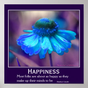 Geluks Zinnia Bloem Inspirerende Citaat Poster