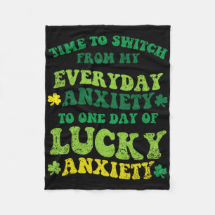 Geluksangst St. Patrick's Day Grappige Shamrock Kl Fleece Deken