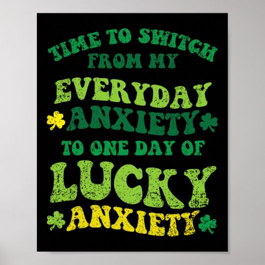 Geluksangst St. Patrick's Day Grappige Shamrock Kl Poster (Voorkant)
