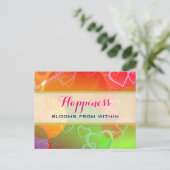 geluksbloei van binnenuit - kleurige cirkels briefkaart (Staand voorkant)