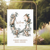 Geluksbloem Hoefijzer Derby Bruidsdouche Welkom Poster