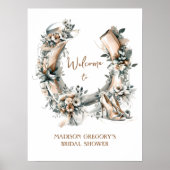 Geluksbloem Hoefijzer Derby Bruidsdouche Welkom Poster (Voorkant)