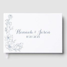 Geluksbloemen Trouwgastboek Blauw Gastenboek