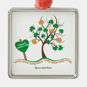Geluksboom klaver shamrock St. Patricks Dag Metalen Ornament