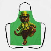 Geluksbrengende kabouter zwarte kat St. Patrick's Schort (Voorkant)
